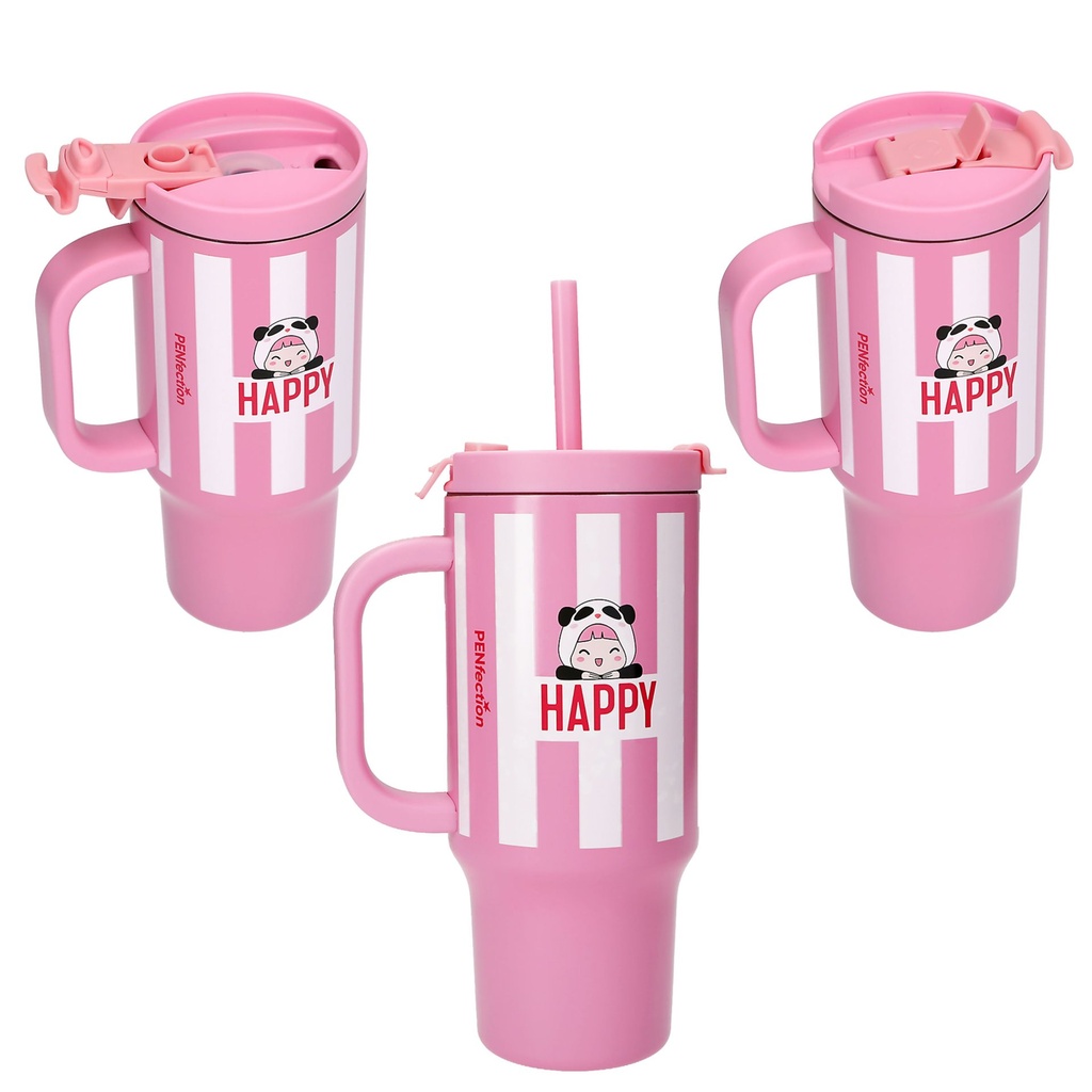 [4010070744205] PENfection To Go Becher mit Strohhalm HAPPY