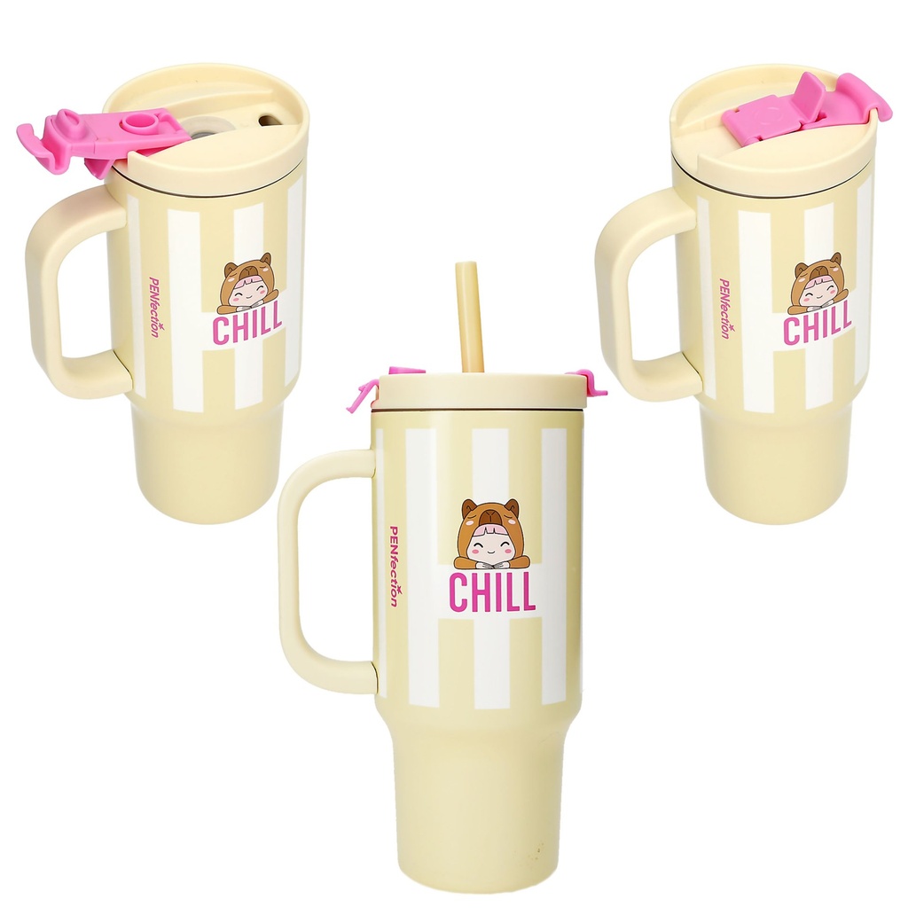 PENFection To Go Becher mit Strohhalm CHILL
