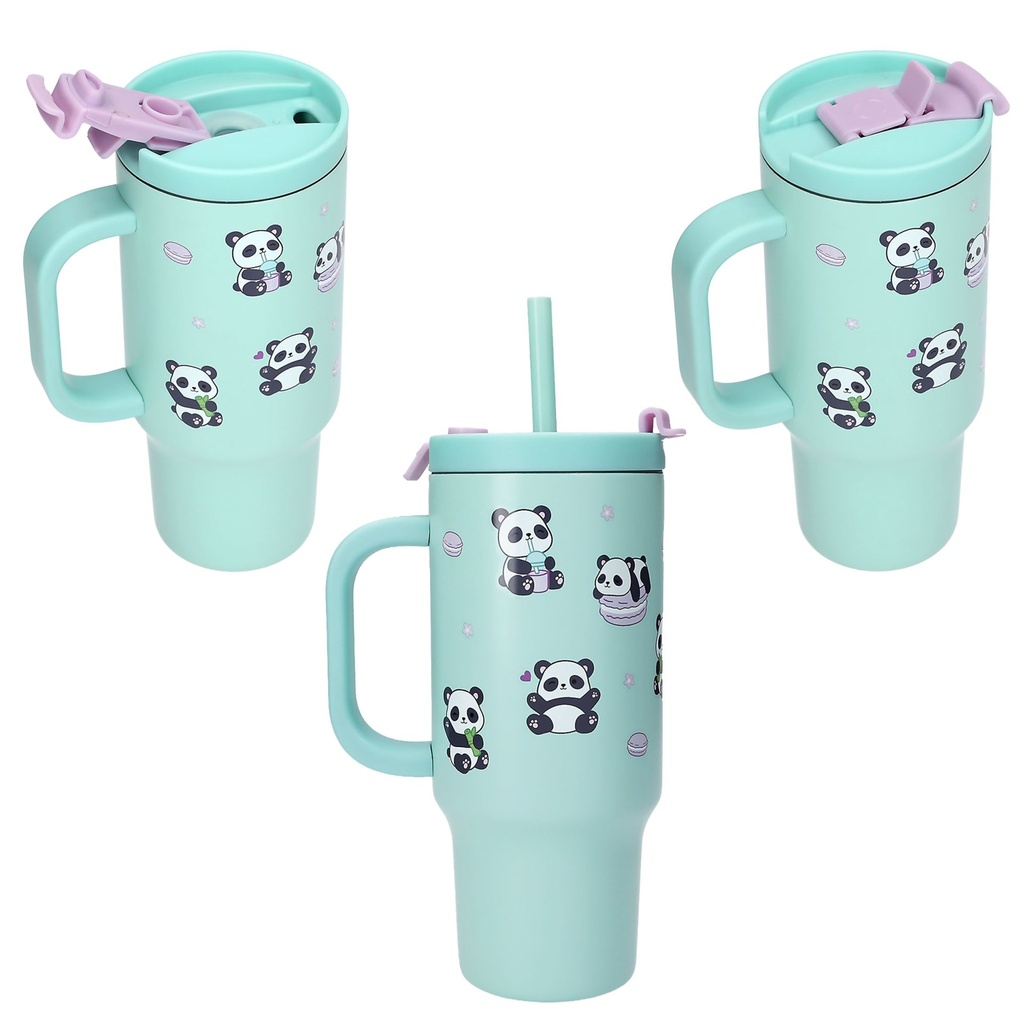 PENFection To Go Becher mit Strohhalm PANDA