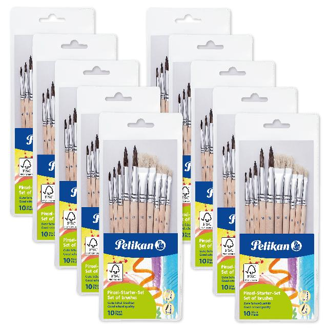Pelikan Pinsel Starter Set verschiedene Größen 10 Stück