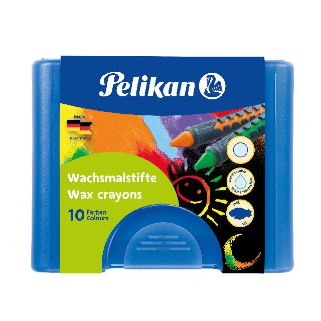 Pelikan Wachsmalstifte rund Wasservermalbar in Blauer Box