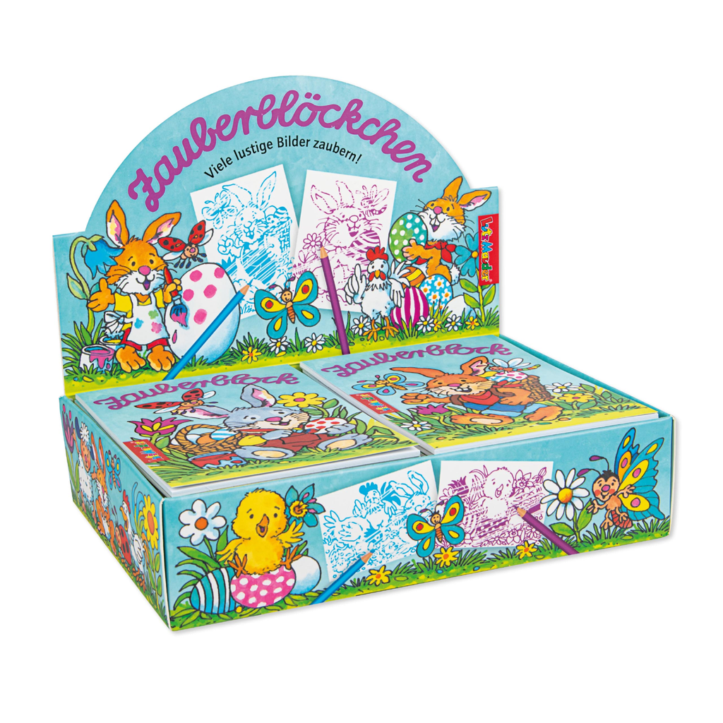 [4026477185787] Zauberblock Display Ostern, A6, 2 Motive je 20 Stück