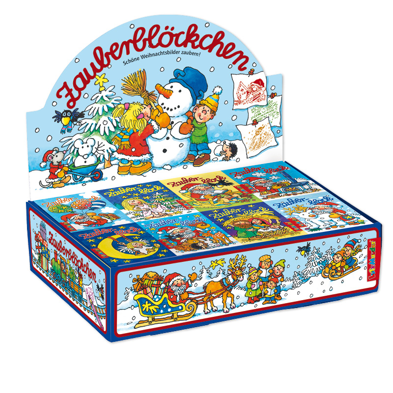 [4026477185893] Zauberblock Display Weihnachten 3, A8, 8 Motive je 20 Stück