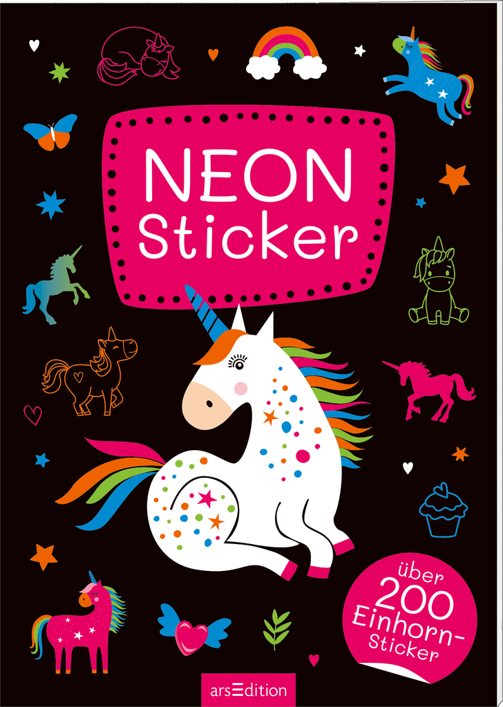 Neon-Sticker: Über 200 Einhorn-Aufkleber mit Leuchteffekt