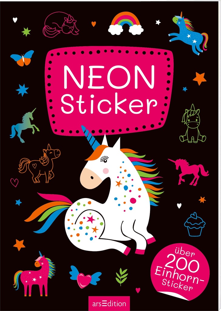 Neon-Sticker: Über 200 Einhorn-Aufkleber mit Leuchteffekt