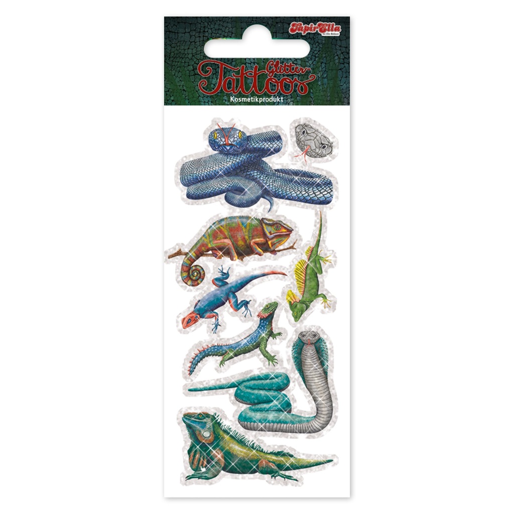 [4026477490522] TapirElla Glitter-Tattoo Reptilien