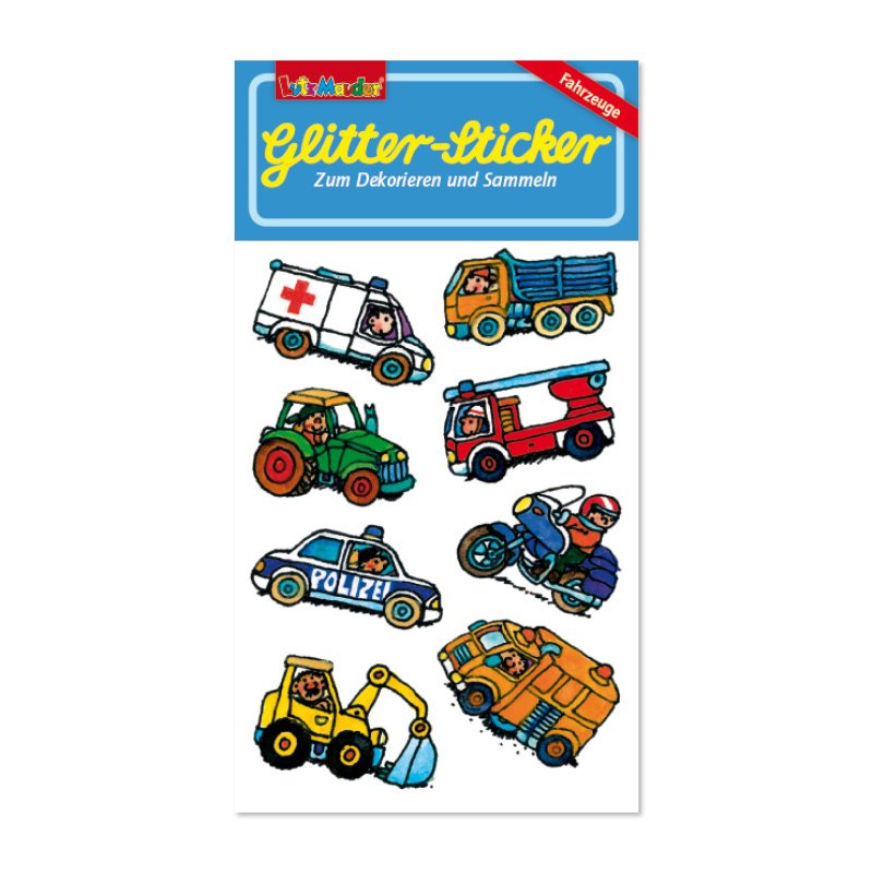 [4026477722777] Glitter-Sticker Fahrzeuge