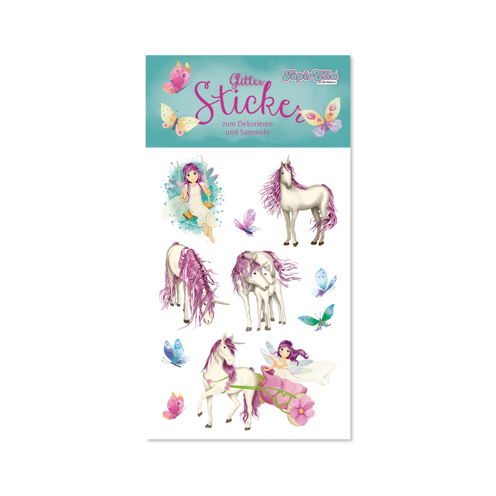 TapirElla Glitter-Sticker Einhorn mit Elfe