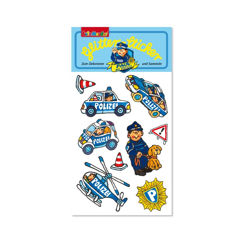 [4026477723484] Glitter-Sticker Paul der Polizist 2