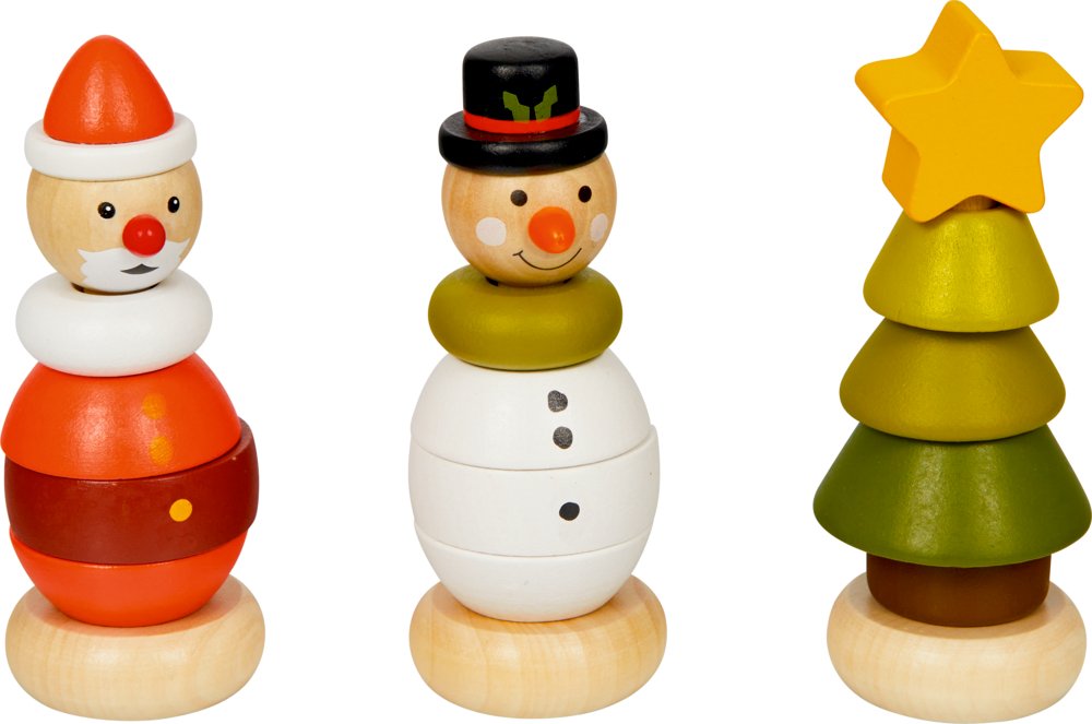 Holz-Stapelfigur - Wintertiere im Weihnachtswald, sort.i.D.