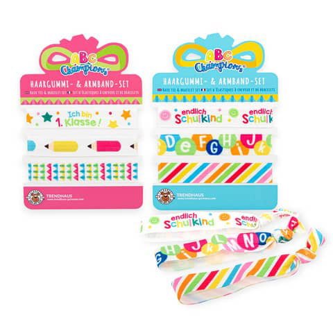ABC CHAMPIONS Haargummi- & Armband-Set 3-teilig, 2-fach sortiert