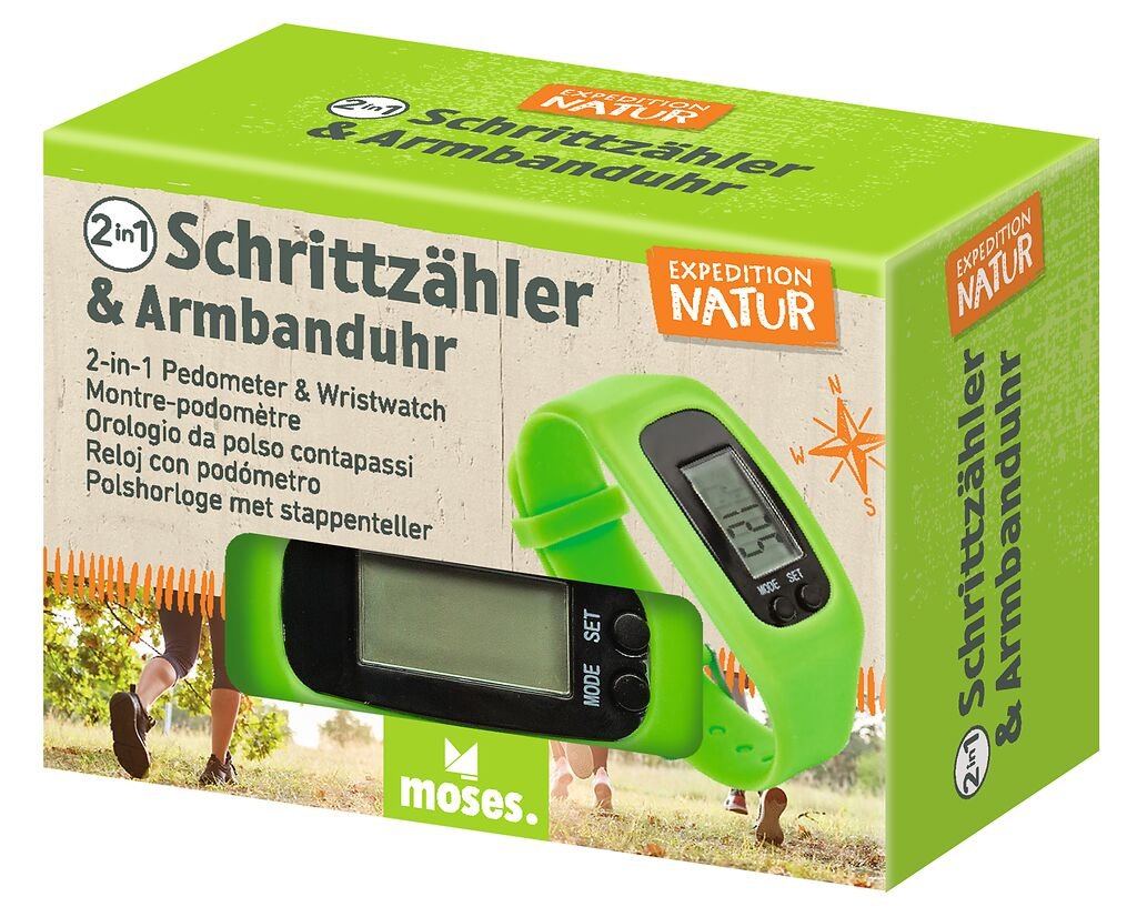  2 in 1 Schrittzähler & Uhr