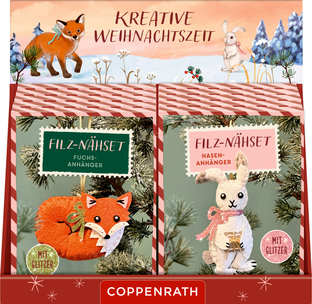 Filz-Nähset: Fuchs-/Hasen-Anhänger (Weihn.), sort.i.D.