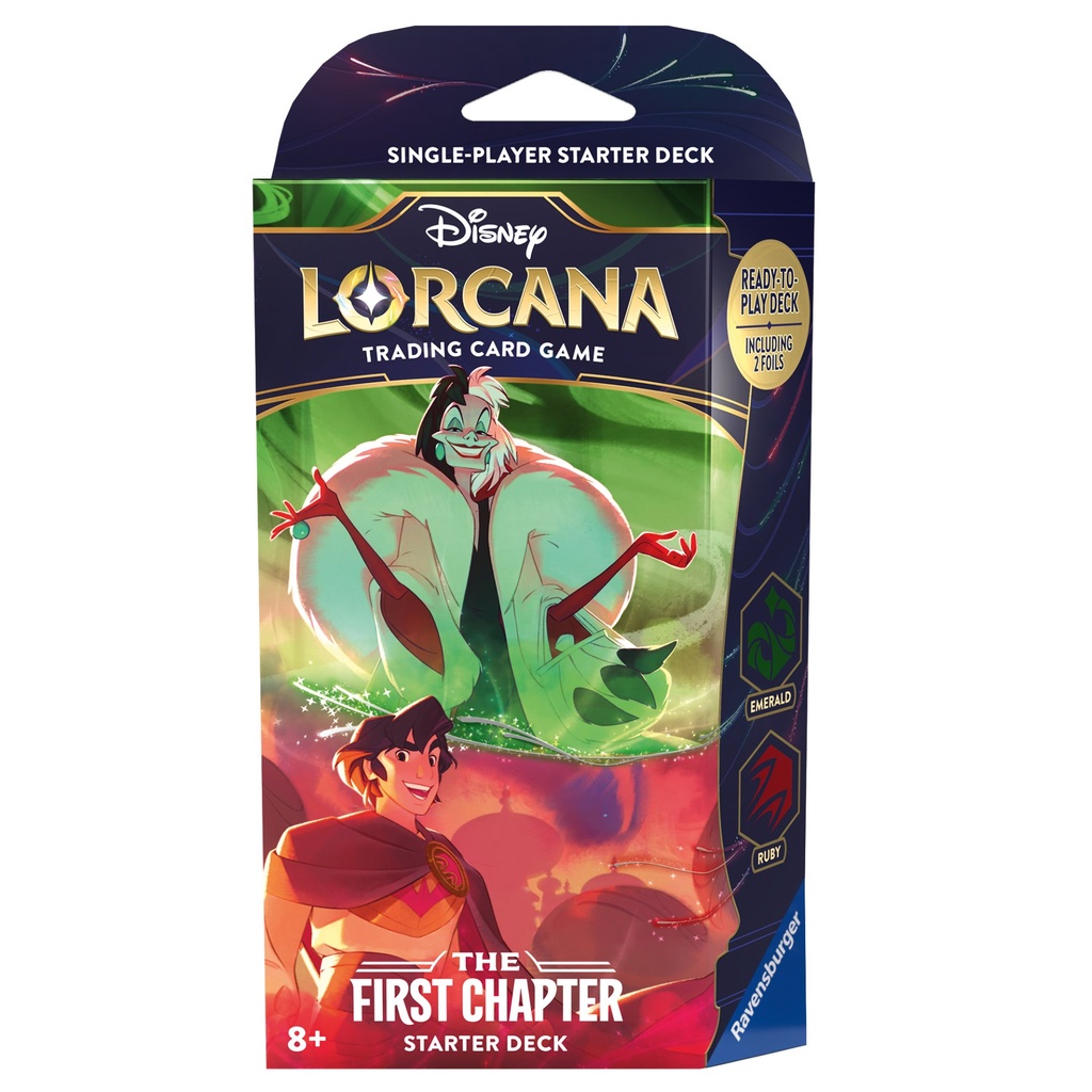 [4050368981707] Disney Lorcana Trading Card Game: Das Erste Kapitel -Starter Deck Smaragd und Rubin (Englisch)