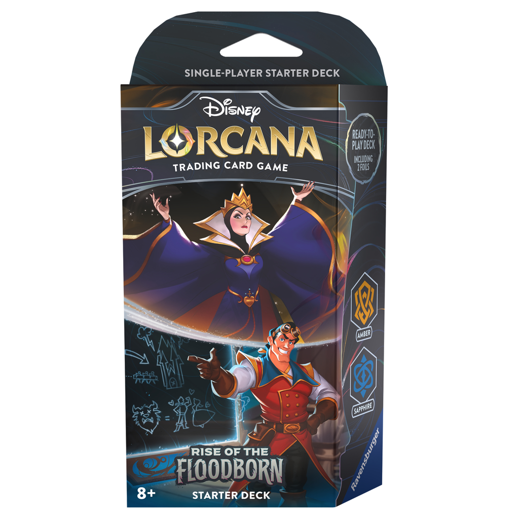 Disney Lorcana Trading Card Game: Aufstieg der Flutgestalten - Starter Deck Bernstein und Saphir (Englisch)