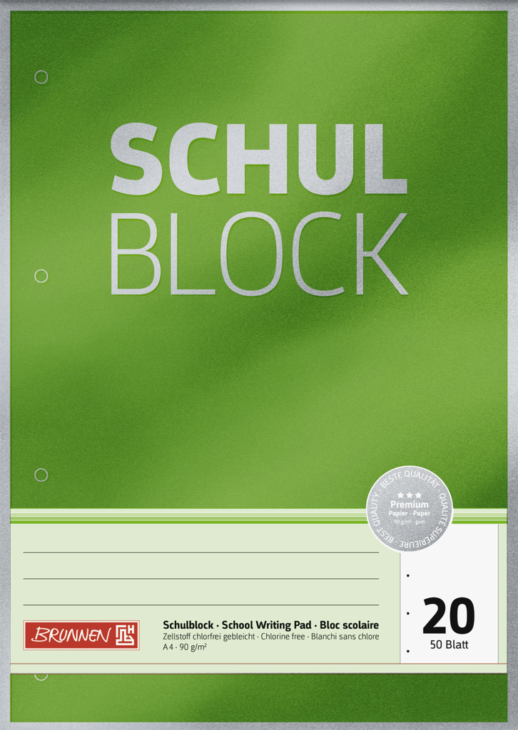 Schulbl A4 90g 50Bl Lin20 Premium