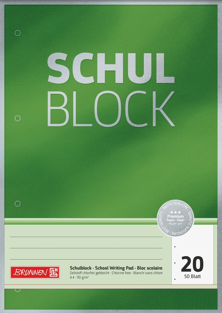 [4061947024135] Schulbl A4 90g 50Bl Lin20 Premium