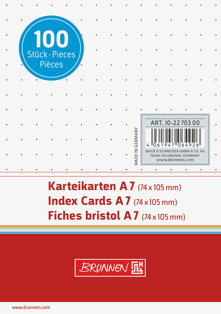 Karteikarte A7 dot ws 100St
