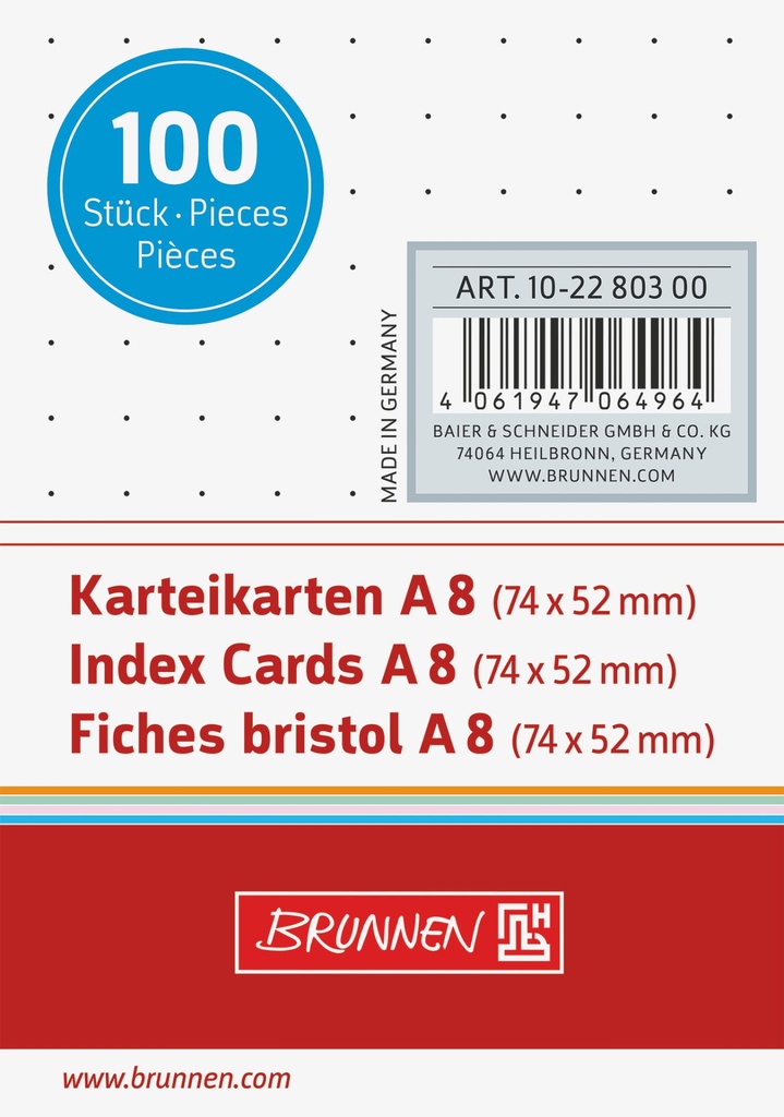 Karteikarte A8 dot ws 100St