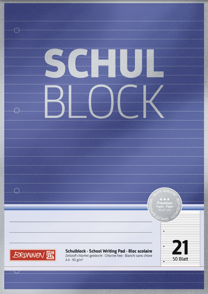 Schulblock A4 Lin21 50Bl Premium