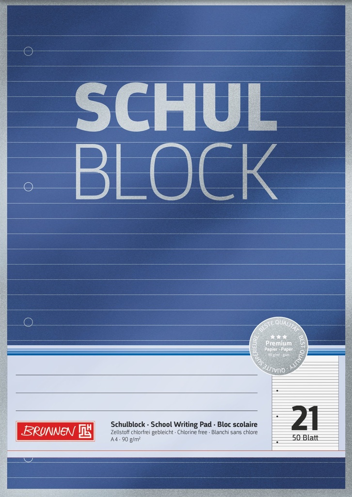 Schulblock A4 Lin21 50Bl Premium
