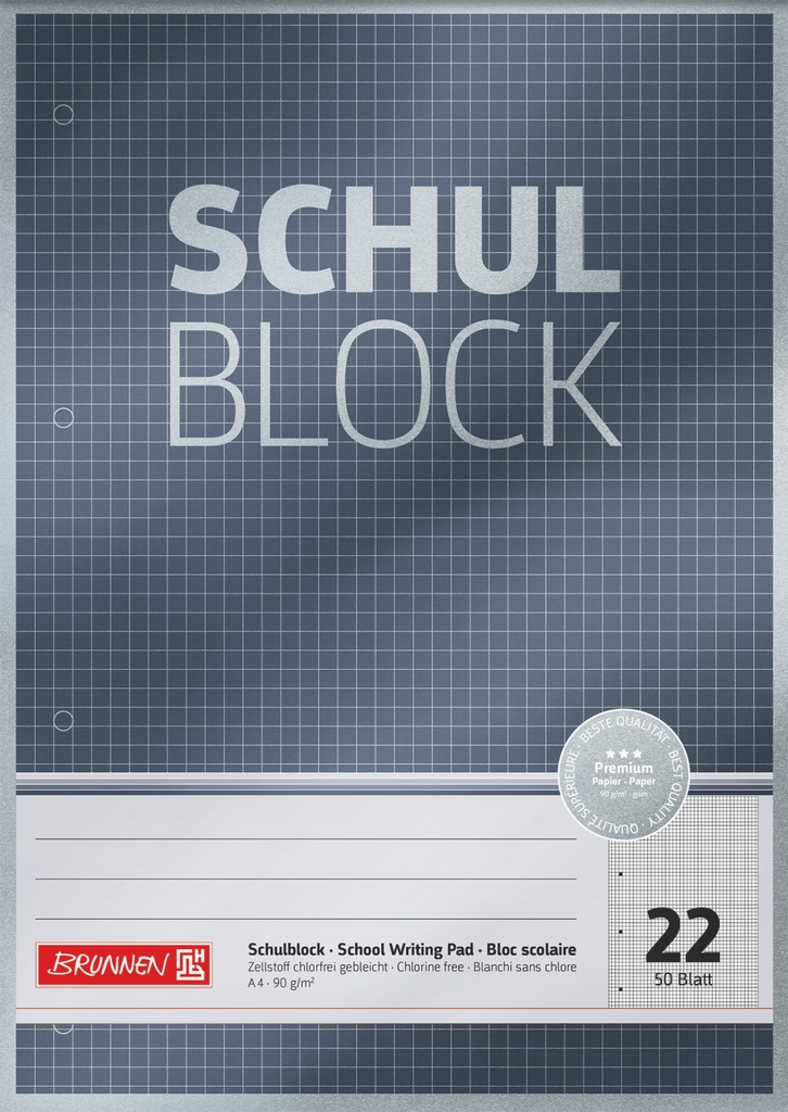 Schulblock A4 Lin22 50Bl Premium