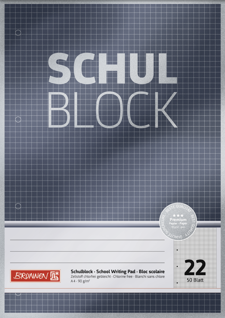 Schulblock A4 Lin22 50Bl Premium