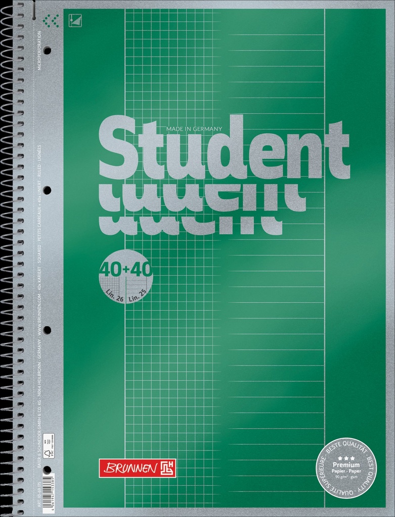 Collegeblock Duo A4 Lin.25+26 Premium FSC