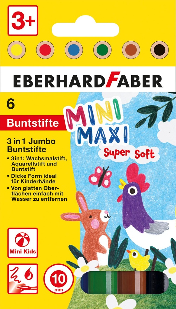 [4087205189057] Buntstift Jumbo MiniMaxi 3in1 6er Etui