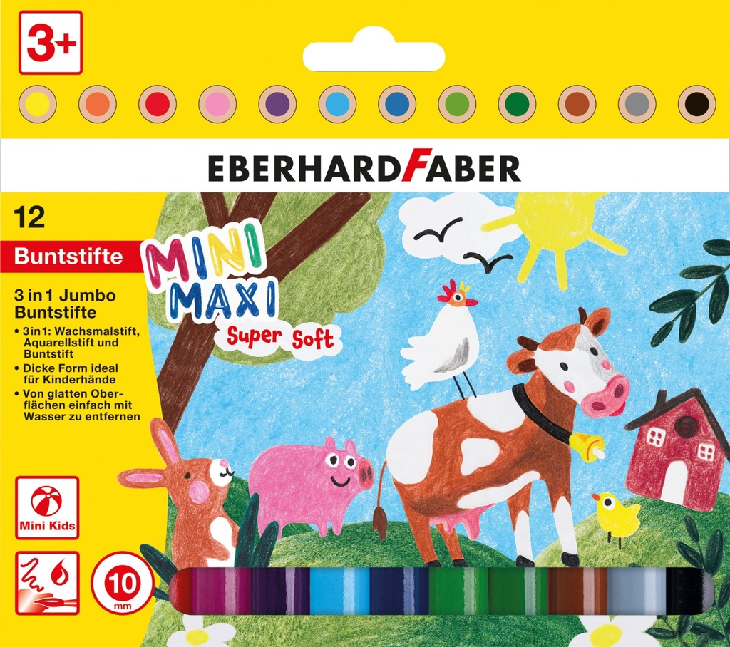[4087205189125] Buntstift Jumbo MiniMaxi 3in1 12er Etui