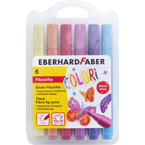 [4087205512145] Filzstifte dick Colori Glitter 6er