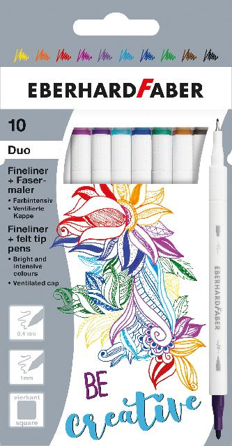 Duo Fineliner Filzstift 10er Etui