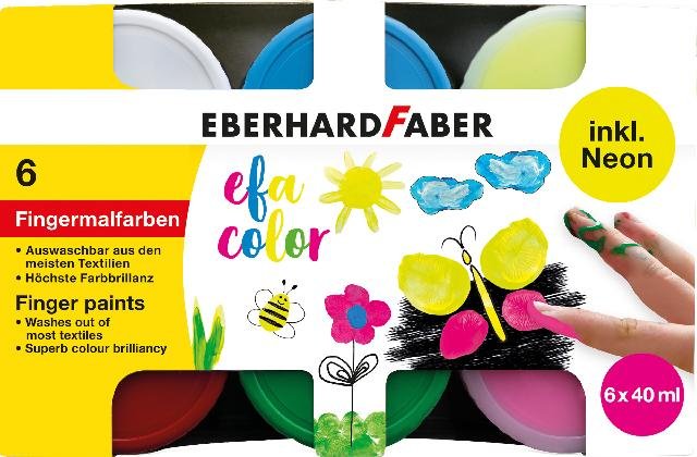 [4087205786034] Fingerfarbe EFA Color 40ml 6er Etui NEON