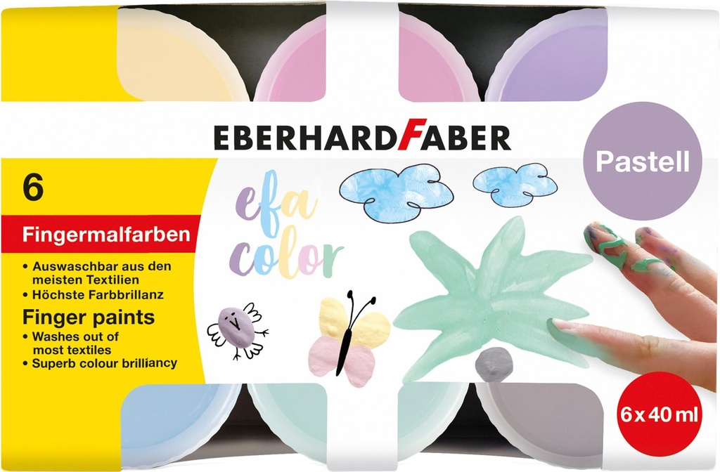 [4087205786041] Fingerfarben Pastell 40ml 6er Etui