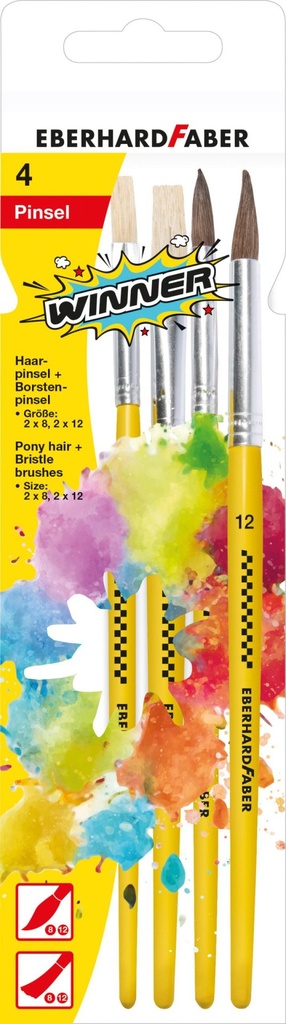 [4087205799249] Borsten- und Haarpinsel Set 4er