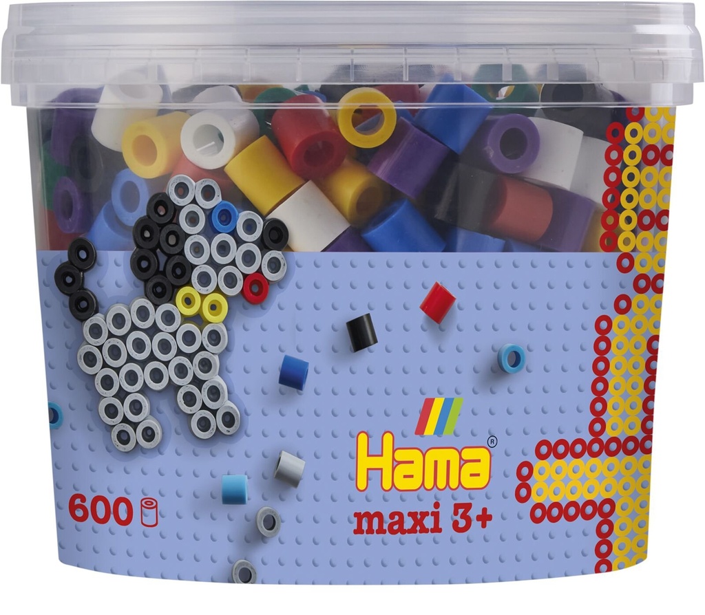 Hama Bügelperlen maxi Volltonfarben 600 Stück Dose