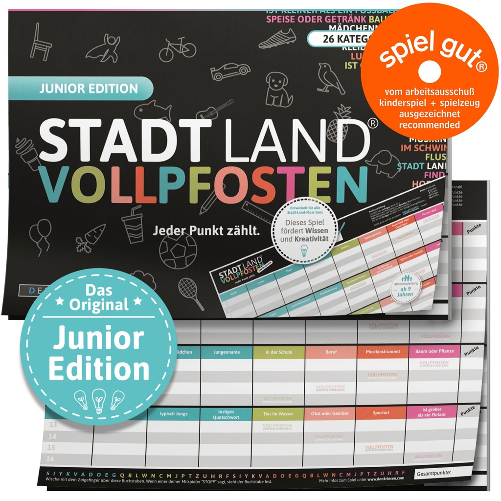 [4260528090105] DENKRIESEN - STADT LAND VOLLPFOSTEN® - JUNIOR EDITION "Jeder Punkt zählt." - A4