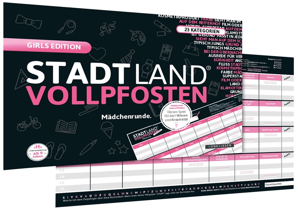 [4260528090303] DENKRIESEN - STADT LAND VOLLPFOSTEN® - GIRLS EDITION "Mädchenrunde."- A4