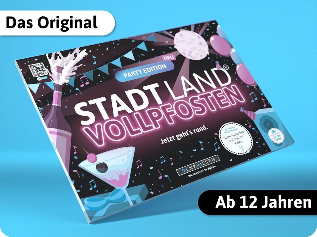 [4260528093908] DENKRIESEN - STADT LAND VOLLPFOSTEN® - PARTY EDITION - "Jetzt geht’s rund." - A4