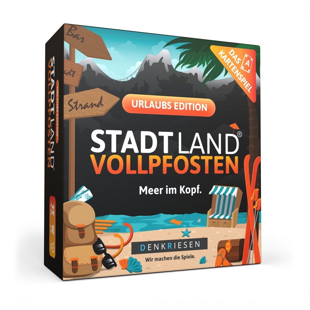 DENKRIESEN - STADT LAND VOLLPFOSTEN® - Das Kartenspiel – URLAUBS EDITION - "Meer im Kopf." 