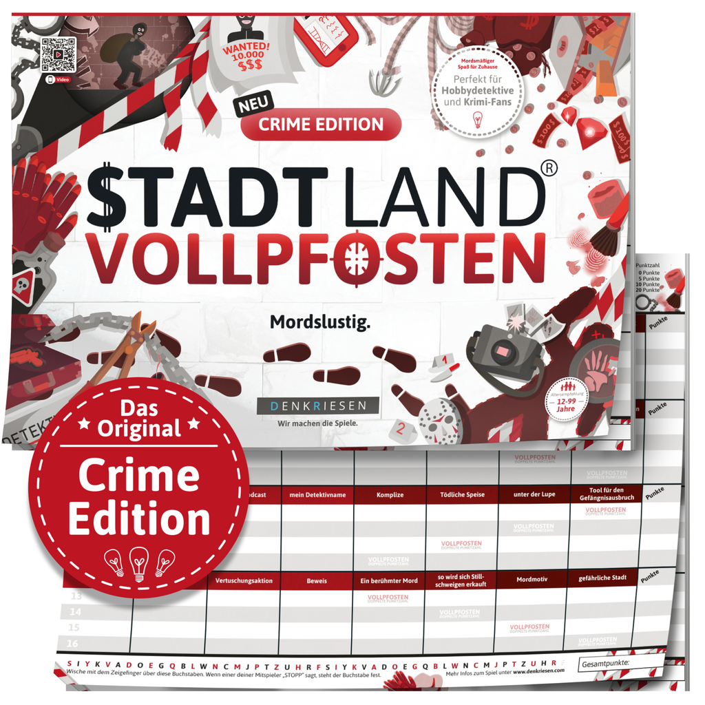 DENKRIESEN - STADT LAND VOLLPFOSTEN® - CRIME EDITION - "Mordslustig." - A4