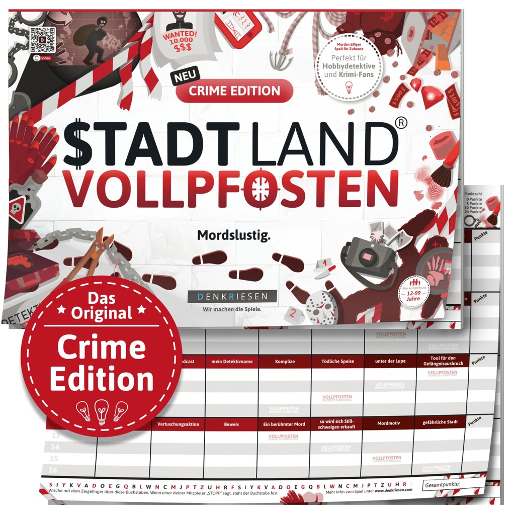 [4260528097982] DENKRIESEN - STADT LAND VOLLPFOSTEN® - CRIME EDITION - "Mordslustig." - A4
