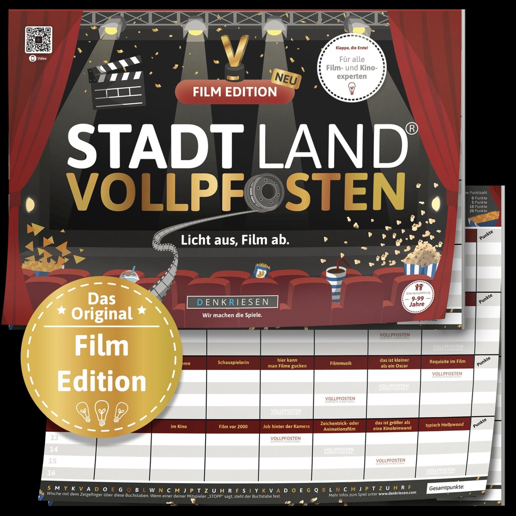 DENKRIESEN - STADT LAND VOLLPFOSTEN® - FILM EDITION - "Licht aus, Film ab." - A4