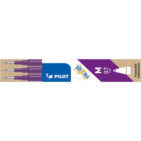 PILOT FriXion Ersatzmine Ball 0,7mm violett 3 Stück Faltschachtel