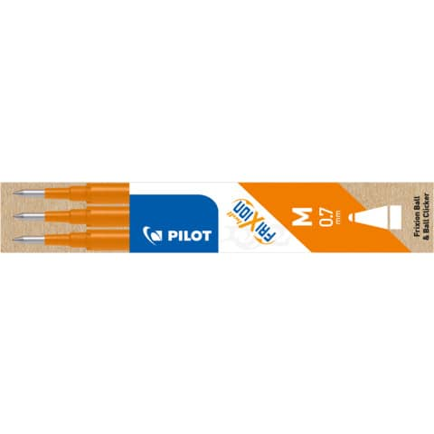 PILOT FriXion Ersatzmine Ball 0,7mm orange 3 Stück Faltschachtel