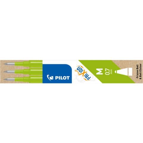 PILOT FriXion Ersatzmine Ball 0,7mm hellgrün 3 Stück Faltschachtel -10 %