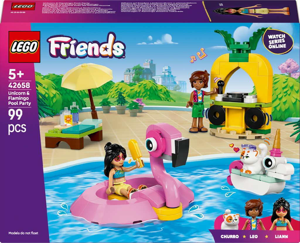 Poolparty mit Einhorn und Flamingo