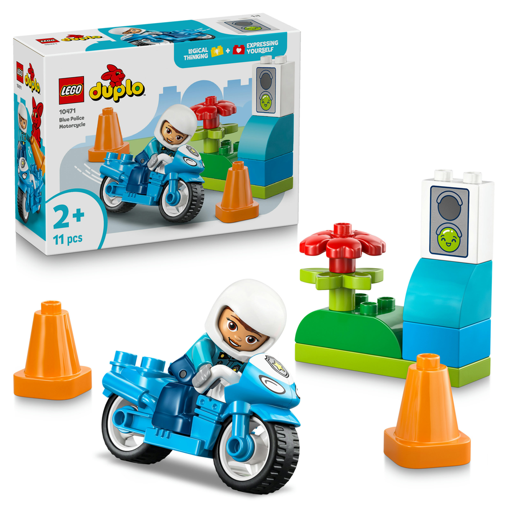 Blaues Polizeimotorrad