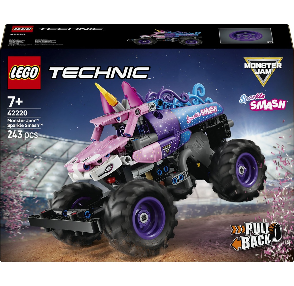 [5702018034804] Monster Jam™ Sparkle Smash™ mit Rückziehmotor