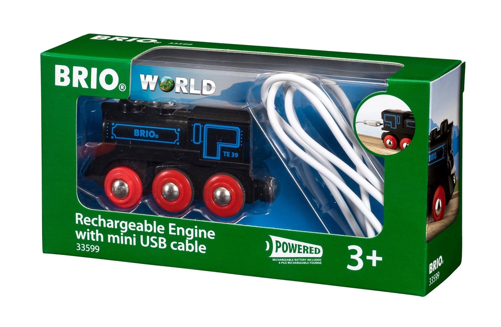 Schwarze Akku-Lok mit Mini-USB